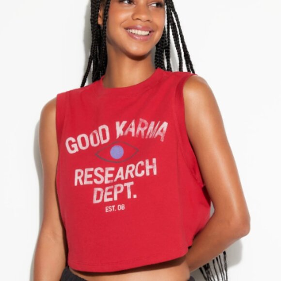 SPIRITUAL GANGSTER GOOD KARMA CRAWFORD CROP TANK *NWT* - Picture 1 of 2